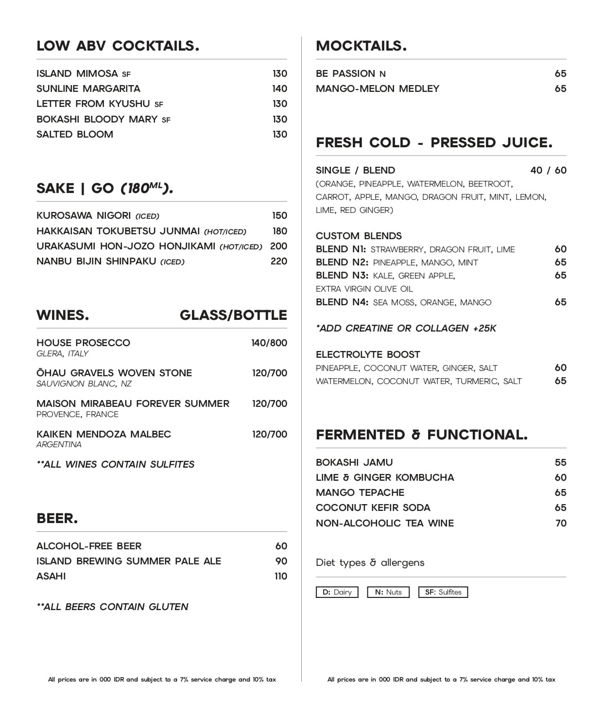 Regular menu, page 3
