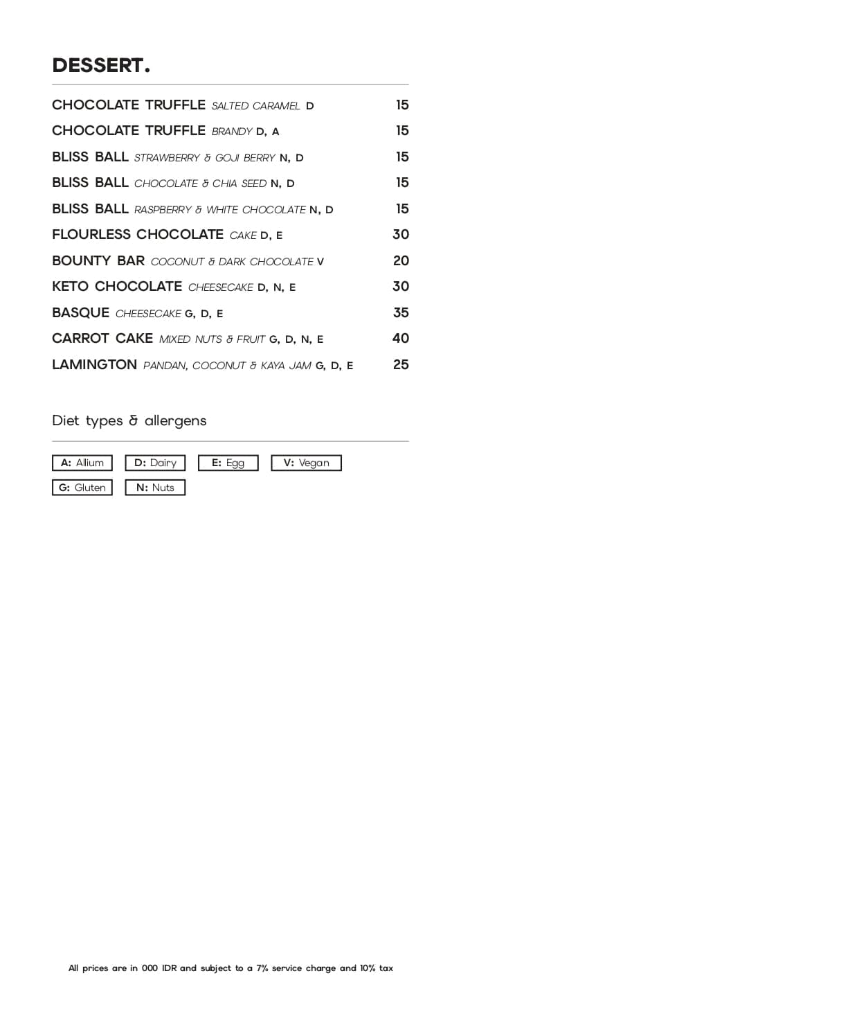 Regular menu, page 7